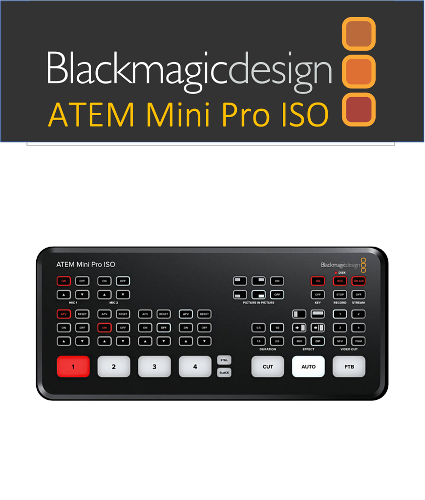 ATEM Mini Pro ISO - HDMI switcher video capture and Streaming